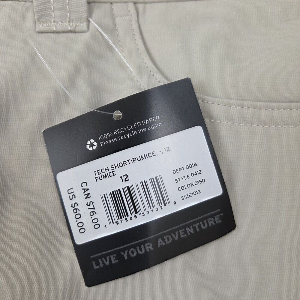 NEW Eddie Bauer Women's Tech Short 7” Pumice (Khaki) Women’s 12 SEE DESC - Picture 6 of 11